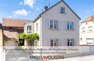 Einfamilienhaus kaufen in 76773 Kuhardt, Gepflegtes Einfamilienhaus mit ausgebauter Scheune, idyllischem Garten und Koiteich!