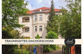 Immobilie mieten in Stahnsdorfer Str. 94, 14482 Babelsberg Süd, Traumhaftes Dachgeschoss mit Balkon – voll möbliert auf Zeit