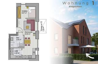 Wohnung kaufen in 49393 Lohne, RESERVIERT: Doppel-AfA|Provisionsfrei: Apartment im EG mit Terrasse – KfW-/QNG-Förderung gesichert!