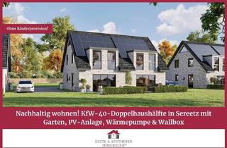 Doppelhaushälfte kaufen in 23611 Bad Schwartau, Nachhaltig wohnen! KfW-40-Doppelhaushälfte in Sereetz mit Garten, PV-Anlage, Wärmepumpe & Wallbox!