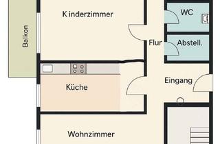 Wohnung mieten in 74564 Crailsheim, Modernisierte 3,5-Raum-Wohnung mit Balkon und Einbauküche in Crailsheim - Kreuzberg