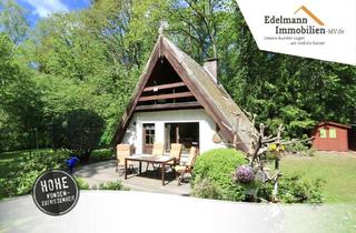 Haus kaufen in 18146 Hinrichshagen, Gemütliche Finnhütte in der Rostocker Heide – ca. 36 m² Wfl., 580 m² Grdst., umgeben von Wald und Na