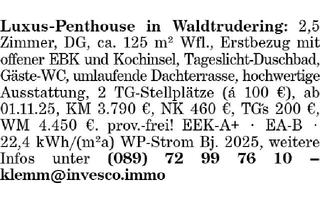 Penthouse mieten in 81827 München, Luxus-Penthouse in Waldtrudering