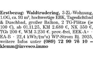 Wohnung mieten in 81827 München, 3-Zi.-Wohnung in Waldtrudering