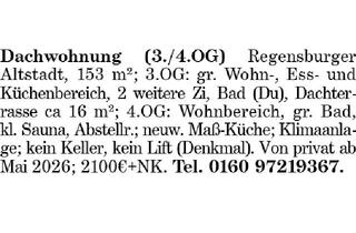 Wohnung mieten in 93047 Regensburg, Dachwohnung