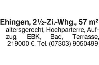 Wohnung kaufen in 89584 Ehingen, Ehingen, 2,5 Zi.-Whg., altersgerecht