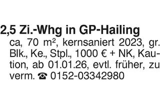 Wohnung mieten in 73033 Göppingen, 2,5 Zi.-Whg in GP-Hailing