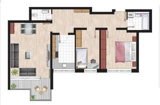 Wohnung mieten in Wittelsbacherstraße 36, 82110 Germering, Teilmöblierte 3-Zimmer-Wohnung mit neuer Einbauküche und Westbalkon!