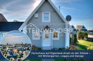 Haus kaufen in 23775 Großenbrode, Ferienhaus auf Eigenland direkt an der Ostsee – mit Wintergarten, Loggia und Garage