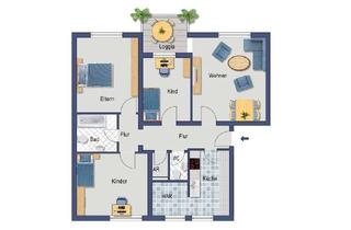 Wohnung kaufen in Wickopweg, 64289 Kranichstein, 4,5-Zimmer-Wohnung zum Eigennutz - für den Käufer provisionsfrei - Beispielmöblierung