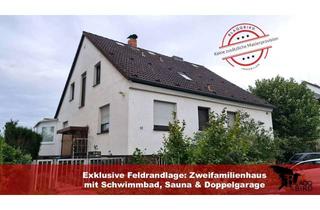 Haus kaufen in 64331 Weiterstadt, Exklusive Feldrandlage: Zweifamilienhaus mit Schwimmbad, Sauna & Doppelgarage