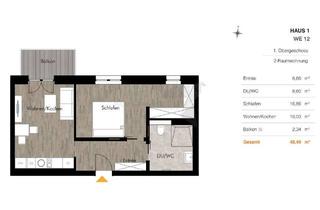 Wohnung mieten in Unritzstraße 38b, 09117 Rabenstein, + Barrierefrei Wohnen + 2-Raum-Whg. mit Balkon, Einbauküche & bodentiefer Dusche
