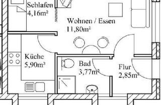 Wohnung mieten in 70378 Mühlhausen, Praktische 1-Zimmer-Erdgeschosswohnung mit Einbauküche