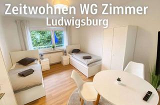 Immobilie mieten in Landäckerstr., 71642 Ludwigsburg, möbliertes WG-Zimmer mit Wlan, Smart-TV, Bad, Wc und Küche zur Teilung, Waschmaschine, Tro