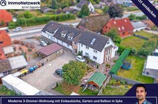 Wohnung mieten in 28857 Syke, Moderne 3-Zimmer-Wohnung mit Einbauküche, Garten und Balkon in Syke-Barrien