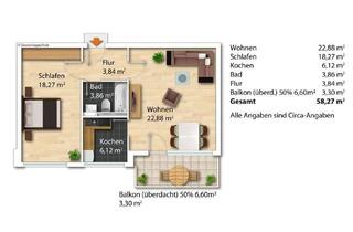 Wohnung kaufen in 86316 Friedberg, 2 ZKB-Wohnung mit Westloggia - für Selbstnutzer oder Kapitalanleger *Ideal für München-Pendler*