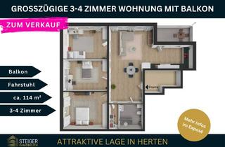 Wohnung kaufen in 45699 Herten, Charmante 3-4 Zimmer Wohnung direkt am Marktplatz mit Balkon + Fahrstuhl