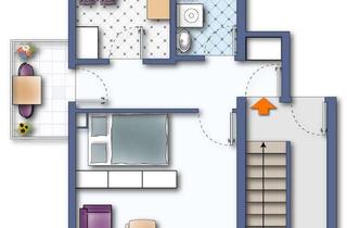 Wohnung mieten in Herwigstraße 22, 89129 Langenau, 1,5-Zimmer Wohnung mit Balkon in Langenau - Hörvelsingen