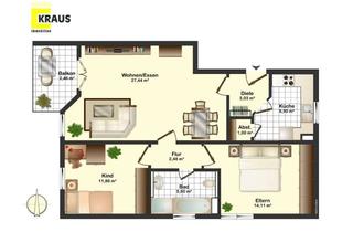 Wohnung kaufen in 89278 Nersingen, Ansprechende, gepflegte 3-Zi-Wohnung mit EBK, Balkon und zwei Autostellplätzen vor dem Haus