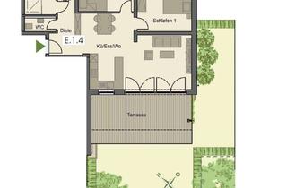 Wohnung mieten in 87772 Pfaffenhausen, Exklusiver Erstbezug in Pfaffenhausen: Helle 3-Zimmer-Wohnung mit Terrasse und Gartenanteil