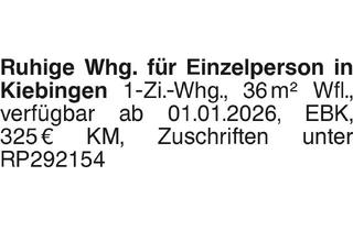 Wohnung mieten in 72108 Rottenburg, Ruhige Whg. für Einzelperson in Kiebingen