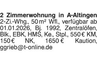 Wohnung mieten in 72119 Ammerbuch, 2 Zimmerwohnung in A-Altingen