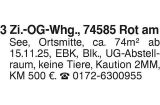 Wohnung mieten in 74585 Rot am See, 3 Zi.-OG-Whg.,