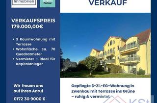 Wohnung kaufen in 04442 Zwenkau, Gepflegte 3-Zi.-EG-Wohnung in Zwenkau mit Terrasse ins Grüne – ruhig & vermietet