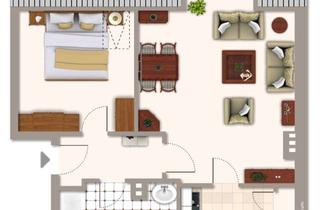 Wohnung mieten in Sylter Straße, 24768 Rendsburg, Helle und gemütliche 2-Zimmer-Dachgeschosswohnung !möbliert! (ca. 44 m²) in Rendsburg