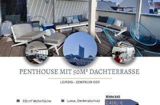 Penthouse mieten in 04103 Zentrum-Ost, Exklusives Penthouse zur Miete – Luxus, Design & Geschichte über den Dächern von Leipzig ( EBK, Stel