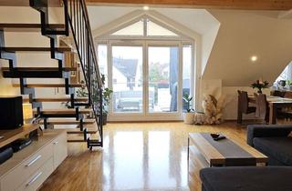 Wohnung mieten in 85716 Unterschleißheim, Stilvolle, helle 2,5-Zi.-Maisonette mit Galerie, Dachterrasse und EBK – teilmöbliert