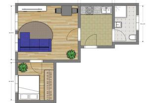 Wohnung mieten in Kantstraße 18, 39288 Burg, Möblierte 2-Zimmer-Wohnung im 1. OG in Burg