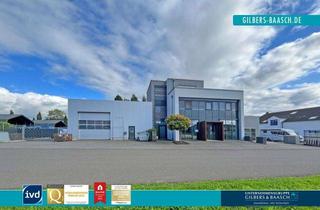 Gewerbeimmobilie kaufen in 54338 Schweich, Schweich-Issel: Moderne Lager-/Produktionshalle mit Außenlager und hochwertiger Maisonette-Wohnung