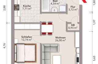 Wohnung mieten in 24223 Schwentinental, Erstbezug nach Sanierung: Moderne 2-Zimmer-Wohnung mit Balkon in Schwentinental