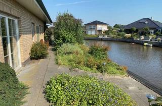 Haus mieten in Insel Str. 24, 26899 Rhede, Bungalow am Wasser- Bootsanleger, Garten, EBK, HWR, Gäste Bad, gr. Garage, Photovoltaik, Wärmepumpe