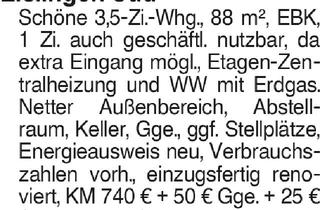 Wohnung mieten in 73054 Eislingen, Schöne 3,5 Zi- Whg. Eislingen Süd