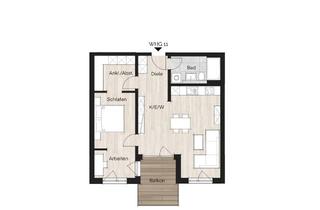 Wohnung kaufen in 85276 Pfaffenhofen, 2,5-Zi.-OG-Whg. mit S-/W-Balkon ++ KfW 40 ++ Neubau ++ provisionsfrei
