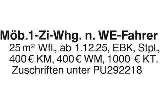 Wohnung mieten in 89129 Langenau, möbielierte 1zi whg. woch.end.fahr.