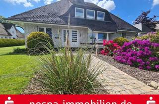 Einfamilienhaus kaufen in 25938 Nieblum, Gepflegtes Einfamilienhaus mit genehmigter Ferienwohnung, 5 Bädern, 2 Terrassen und Saunabereich