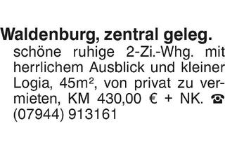 Wohnung mieten in 74638 Waldenburg, Waldenburg , zentral gelegene schöne ruhige 2-Zi.-Whg.