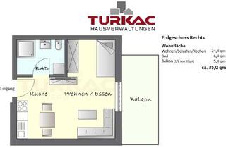 Wohnung mieten in 35625 Hüttenberg, Hüttenberg - Neubau – Erstbezug EG Rechts 1 ZKB mit Küche, Fußbodenheizung und Keller