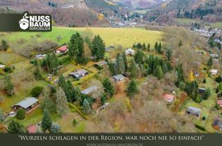 Grundstück zu kaufen in Löhmberg, 07338 Leutenberg, Natur pur: Gepflegtes Freizeitgrundstück mit Panoramablick und Holzhaus