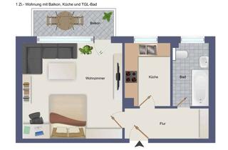 Wohnung kaufen in 60437 Nieder-Eschbach, 1-Zi. Dachgeschosswohnung mit Westbalkon, Taunusblick und großem PKW-Stellplatz