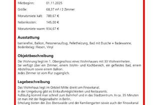 Wohnung mieten in Blumenwerderstraße 10, 16225 Eberswalde, Moderne 2-Zimmer Wohnung mit Balkon in Eberswalde