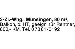 Wohnung mieten in 72525 Münsingen, 3-Zi.-Whg. in Münsingen