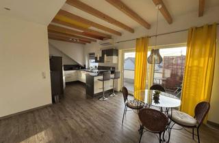 Wohnung mieten in Am Bahnhof, 56743 Mendig, Moderne 3-Zimmer Dachgeschosswohnung mit Balkon, Speicher und Garage in Top-Lage