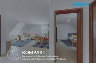 Wohnung kaufen in 74679 Weißbach, KOMPAKT - Gut vermietete 2-Zimmer-Dachgeschosswohnung mit Tiefgaragen-Stellplatz in Weißbach