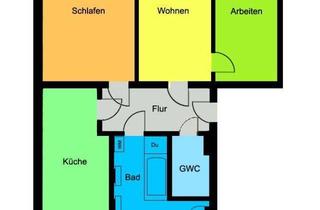 Wohnung mieten in 09599 Freiberg, Gepflegte 3-Zimmerwohnung ... Tageslichtbad mit Wanne und Dusche ... Gäste-WC!