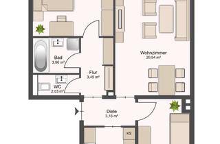 Wohnung mieten in Lessingstrasse 1-3, 47559 Kranenburg, 73 m²; I. OG, Loggia - 4 Zimmer - Einbauküche - kurzfristiger Bezug möglich