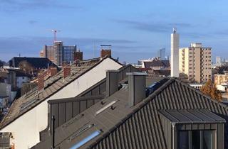 Wohnung mieten in Bernardstraße 18, 63067 Kaiserlei, Panoramablick von Offenbach zur EZB: großzügige moderne Maisonette-Wohnung (Balkon/EBK/Tiefgarage)